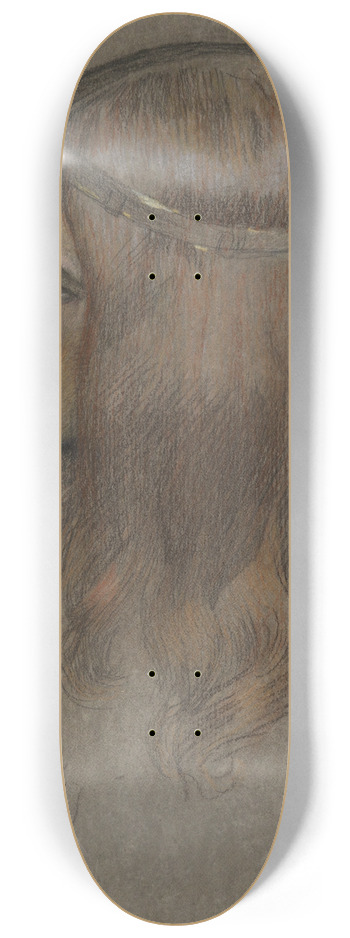 Edwin Austin Abbey - Study for the Head of Hamlet, for The Play Scene, in Hamlet 8.25 inch art skate deck