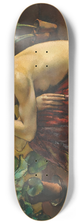 Egge Sturm-Skrla - Sitting nude with red scarf 8.25 inch art skate deck
