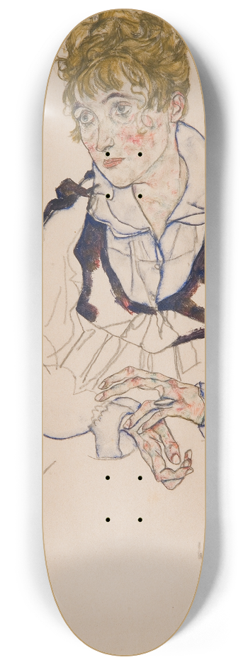 Egon Schiele - Die Frau des Knstlers, sitzend Edith Schiele 8.25 inch art skate deck