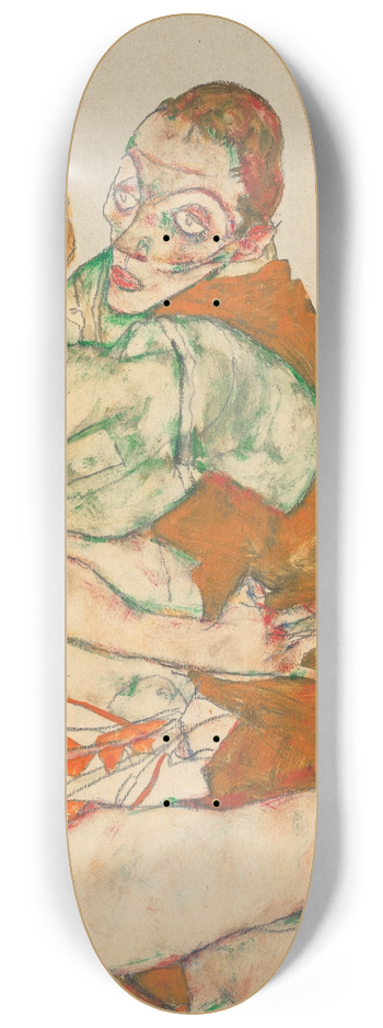 Egon Schiele - Lovemaking 8.25 inch art skate deck