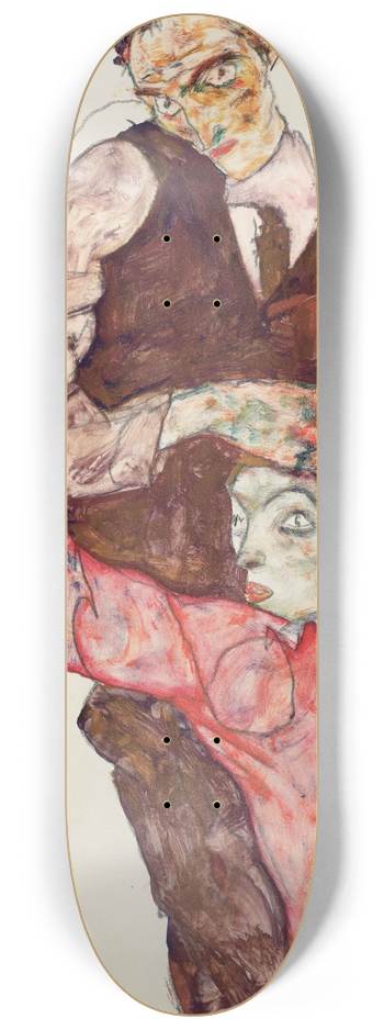 Egon Schiele - Lovers 8.25 inch art skate deck