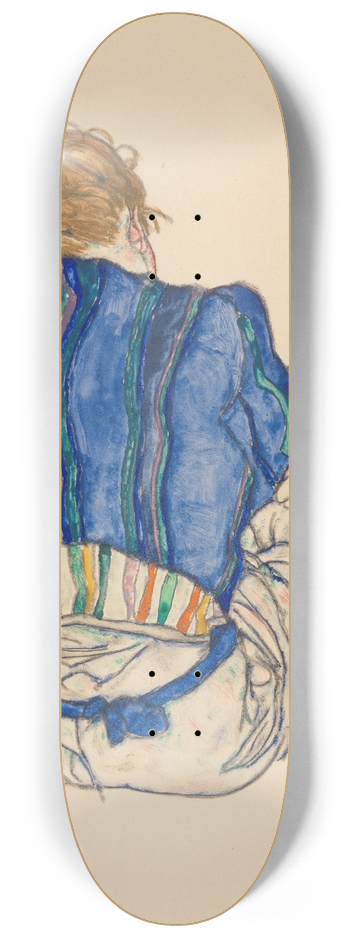 Egon Schiele - Seated Woman, Back View 8.25 inch art skate deck