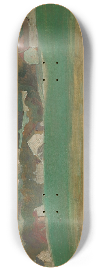 Egon Schiele - Wiese mit Dorf im Hintergrund II 8.25 inch art skate deck