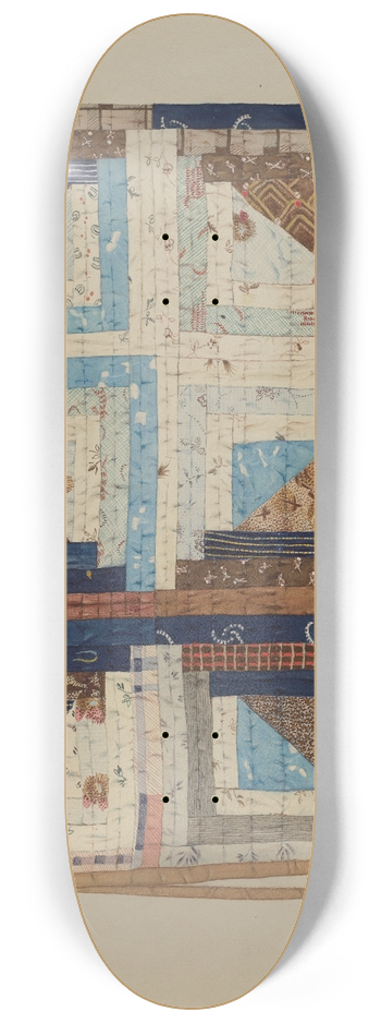 Elbert S. Mowery - Log Cabin Quilt 8.25 inch art skate deck