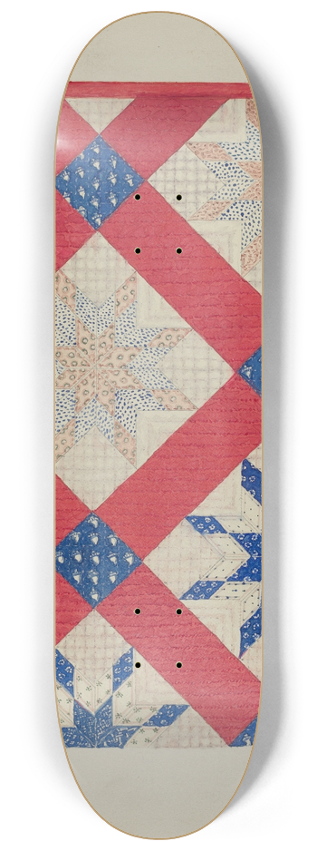 Elbert S. Mowery - Patchwork Quilt 8.25 inch art skate deck