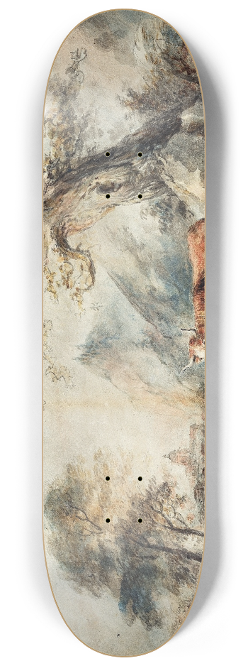 Elias Martin - Landscape with Cattle 8.25 inch art skate deck