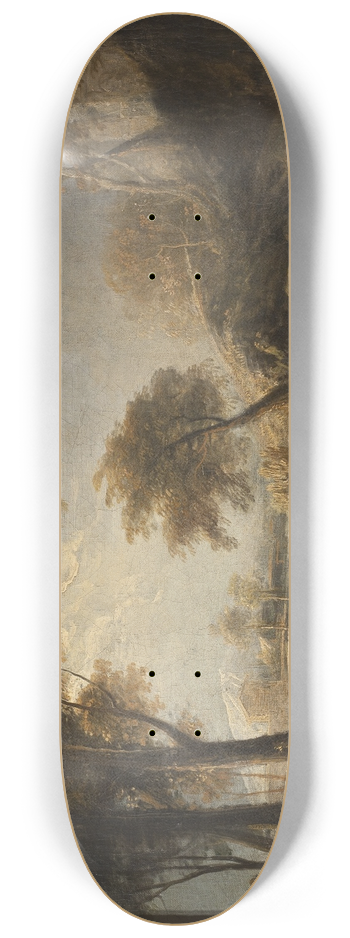 Elias Martin - Landscape with Rustics and Cattle 8.25 inch art skate deck