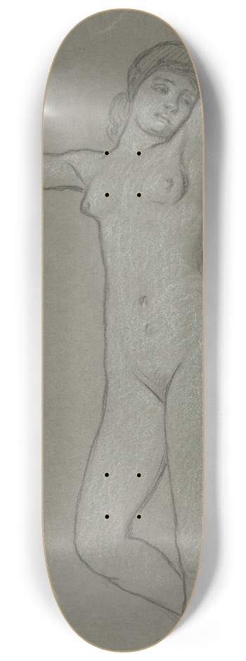 Elihu Vedder - Study for Figure ofLuna 8.25 inch art skate deck