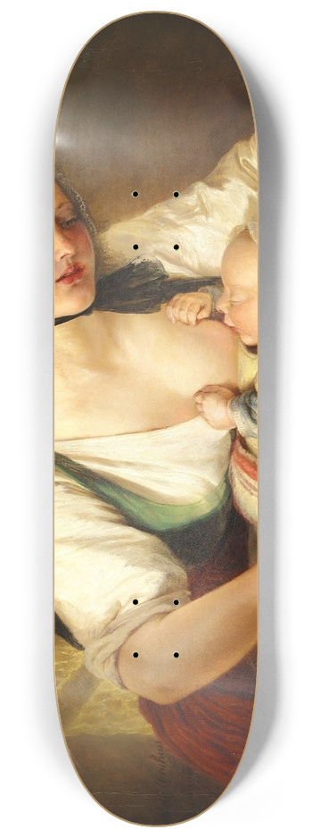 Elisabeth Jerichau Baumann - En Moder med sit Barn 8.25 inch art skate deck