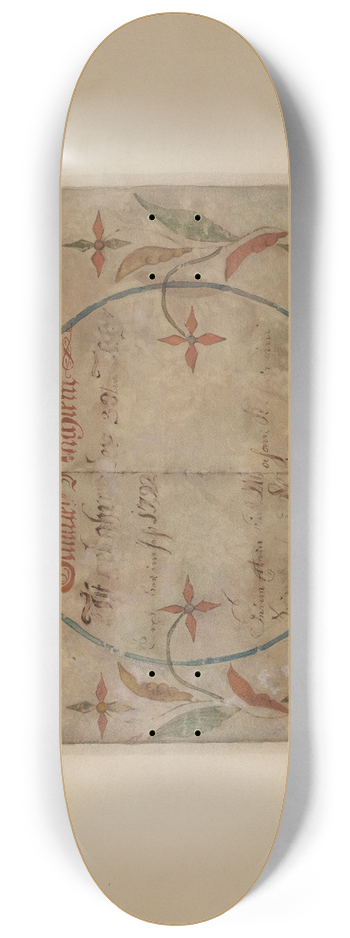 Elmer G. Anderson - Pa. German Birth Certificate 8.25 inch art skate deck