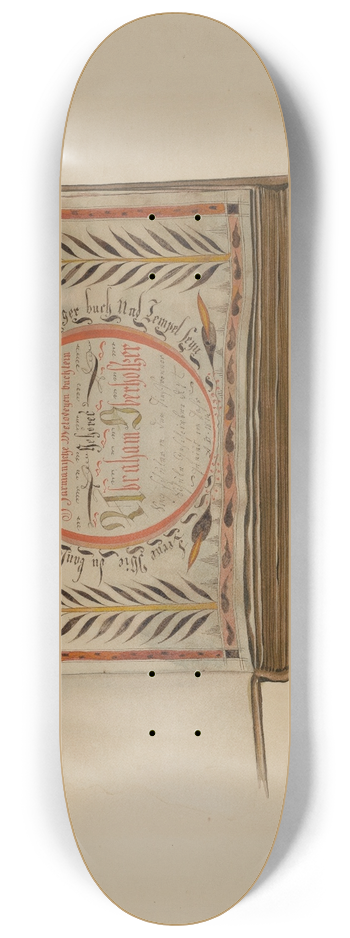 Elmer G. Anderson - Pa. German Music Book 8.25 inch art skate deck