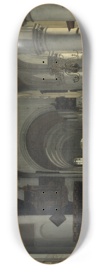 Emanuel de Witte - Interior of a Church 8.25 inch art skate deck
