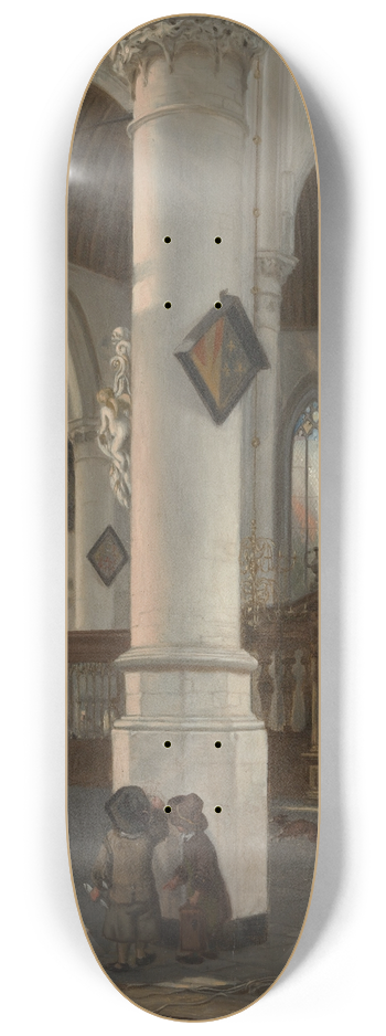 Emanuel de Witte - Interior of the Oude Kerk, Delft 8.25 inch art skate deck
