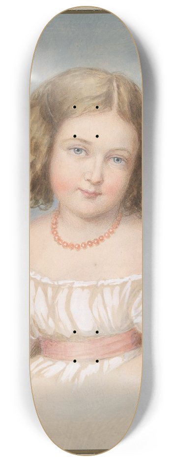 Emanuel Thomas Peter - Bildnis eines kleinen Mdchens in weiem Kleid mit rosa Schleifen 8.25 inch art skate deck