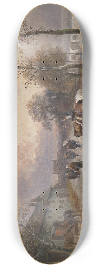 Emil Barbarini - Abendstimmung ber einer Dorflandschaft 8.25 inch art skate deck