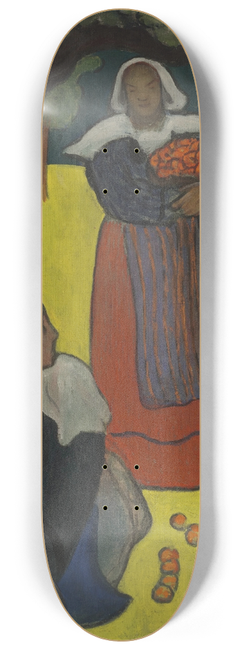 Emile Bernard - Bretonnes ramassant des pommes 8.25 inch art skate deck
