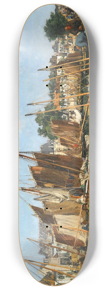 Emile Louis Vernier - Bateaux Au Port 8.25 inch art skate deck