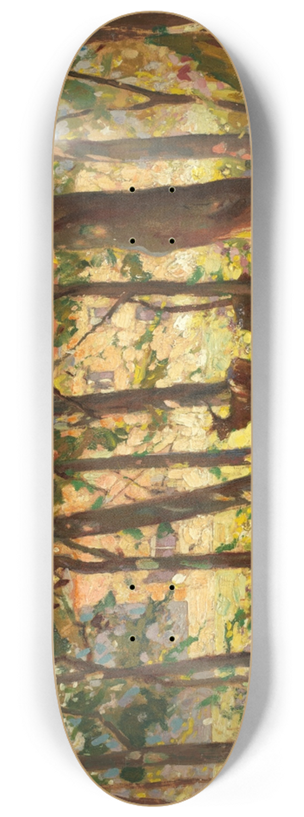 Frederick Hall - Deer in sunlight copse 8.25 inch art skate deck