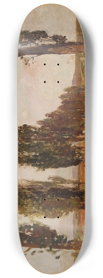 Emil Jakob Schindler - Boulevard of Poplars near Plankenberg 8.25 inch art skate deck
