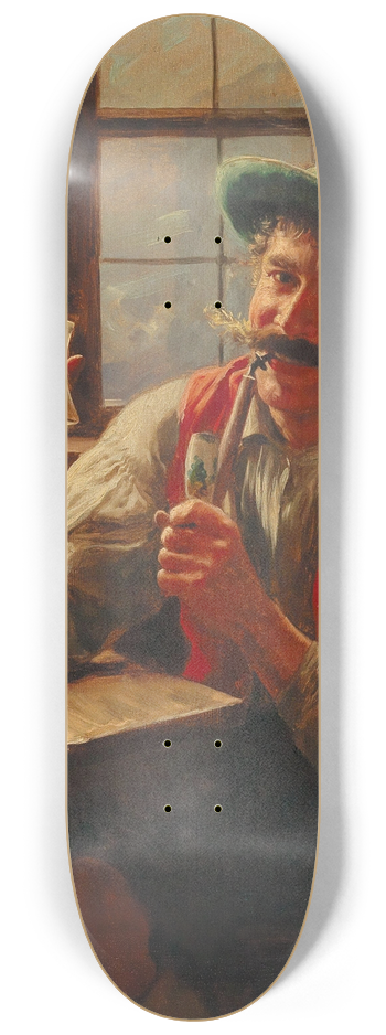Emil Rau - Young Farmer with Pipe 8.25 inch art skate deck