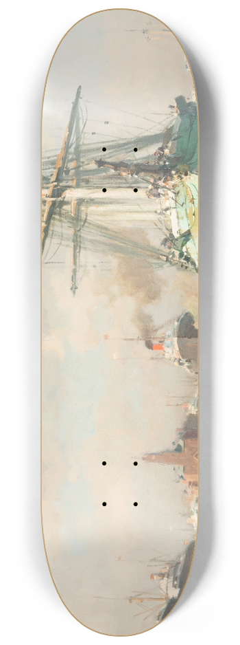 Erich Kips - Ships in Hamburg 8.25 inch art skate deck
