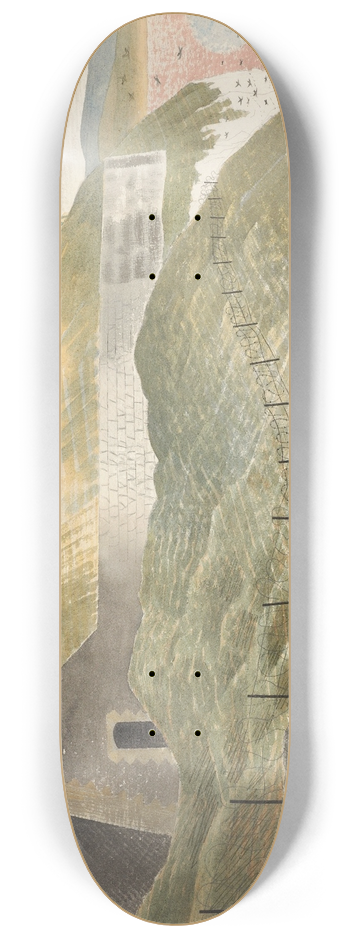 Eric Ravilious - Coastal defences 8.25 inch art skate deck