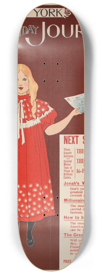 Ernest Haskell - The New York Sunday journal 8.25 inch art skate deck