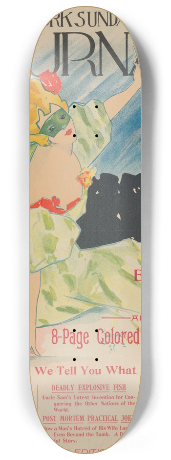 Ernest Haskell - The New York Sunday Journal 8.25 inch art skate deck