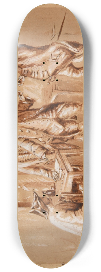 Ernest Meissonier - Les Raccoleurs 8.25 inch art skate deck
