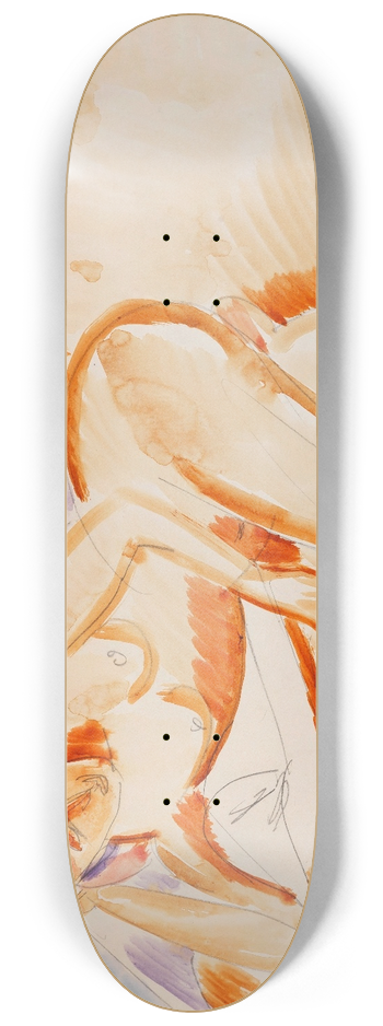 Ernst Ludwig Kirchner - Akt mit rotem Hut 8.25 inch art skate deck