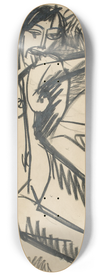 Ernst Ludwig Kirchner - Am Strand sitzender 8.25 inch art skate deck