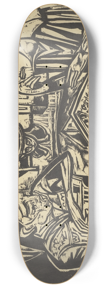 Ernst Ludwig Kirchner - Arbeit am runden Tisch 8.25 inch art skate deck