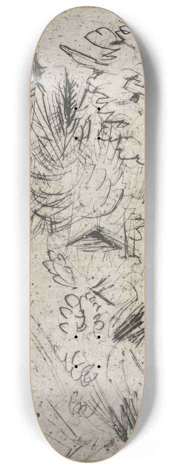 Ernst Ludwig Kirchner - Berghang mit Htten und Tannen 8.25 inch art skate deck