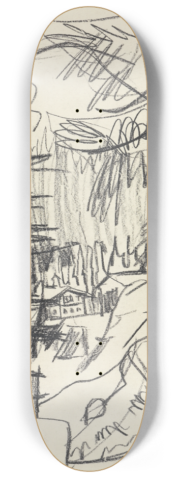 Ernst Ludwig Kirchner - Bergwald und Htten 8.25 inch art skate deck