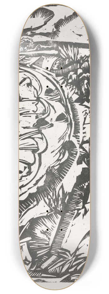 Ernst Ludwig Kirchner - Dune Landscape with a Curving Bay 8.25 inch art skate deck