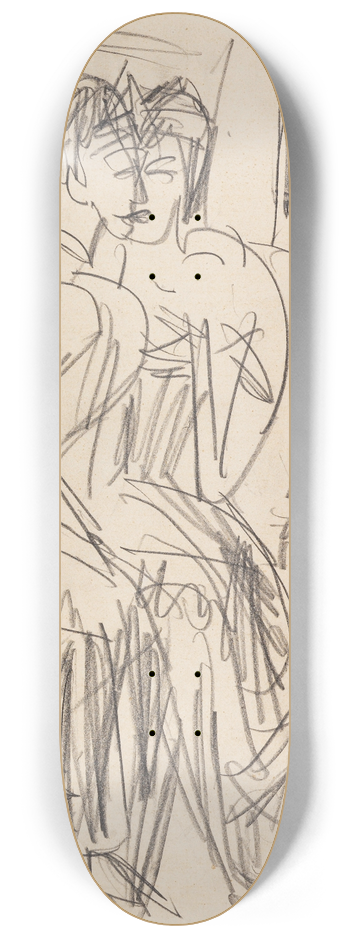 Ernst Ludwig Kirchner - Erna und Gerda im Atelier 8.25 inch art skate deck
