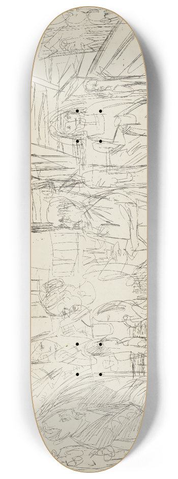 Ernst Ludwig Kirchner - Gesellschaft im Estrich 8.25 inch art skate deck