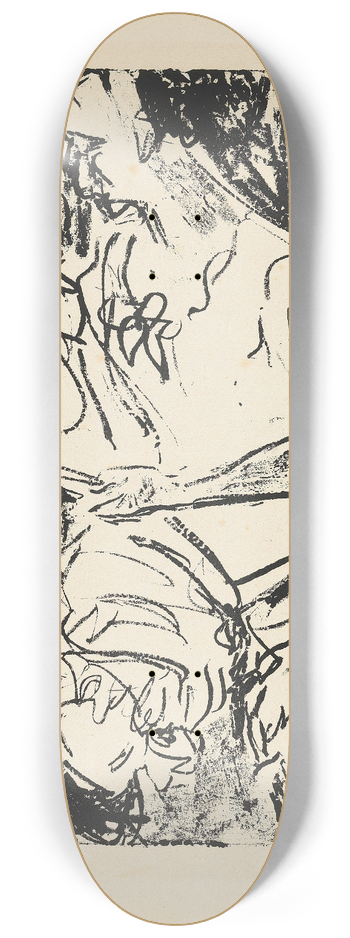 Ernst Ludwig Kirchner - Graphik besehendes Mdchen 8.25 inch art skate deck