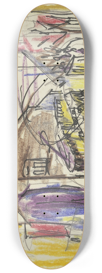 Ernst Ludwig Kirchner - Grostadtstrae mit Trambahnen 8.25 inch art skate deck