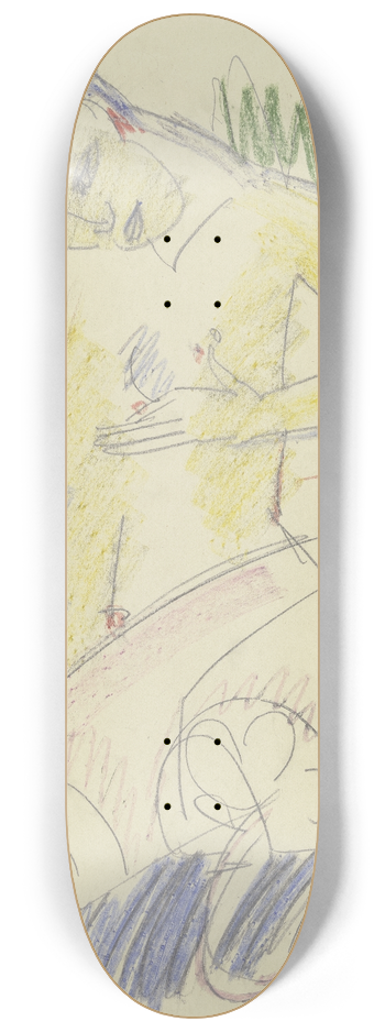 Ernst Ludwig Kirchner - Kniender weiblicher Halbakt 8.25 inch art skate deck