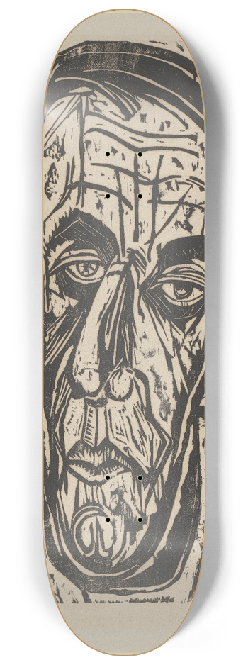 Ernst Ludwig Kirchner - Kopf van de Velde, hell.  Van de Velde zwischen Bergen 8.25 inch art skate deck