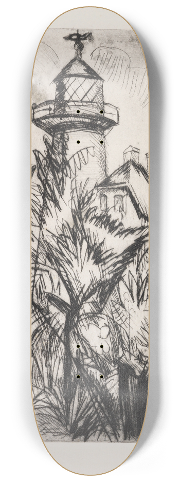 Ernst Ludwig Kirchner - Leuchtturm im Grnen, Fehmarn 8.25 inch art skate deck