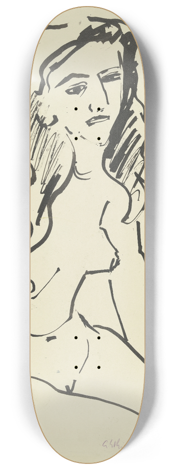 Ernst Ludwig Kirchner - Mdchenakt, sitzend 8.25 inch art skate deck