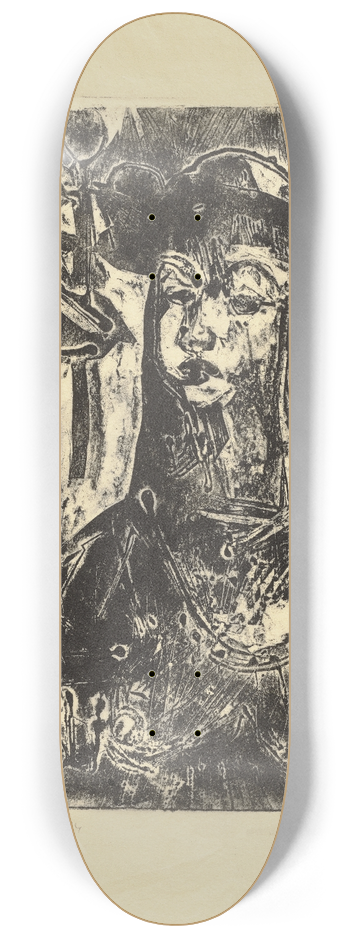 Ernst Ludwig Kirchner - Melancholischer Kopf 8.25 inch art skate deck