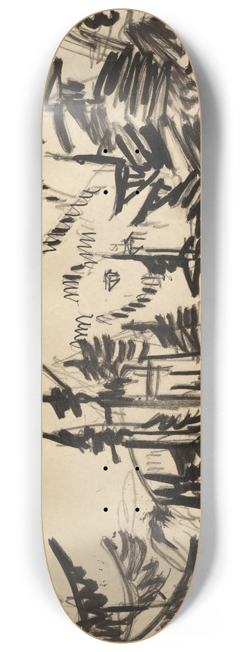 Ernst Ludwig Kirchner - Mountain Landscape with Fir Trees 8.25 inch art skate deck