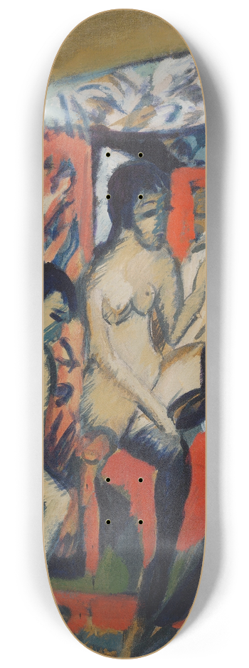 Ernst Ludwig Kirchner - Nudes in Studio 8.25 inch art skate deck