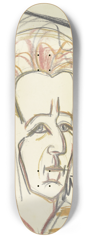 Ernst Ludwig Kirchner - Portrait of Martha Hoerler 8.25 inch art skate deck