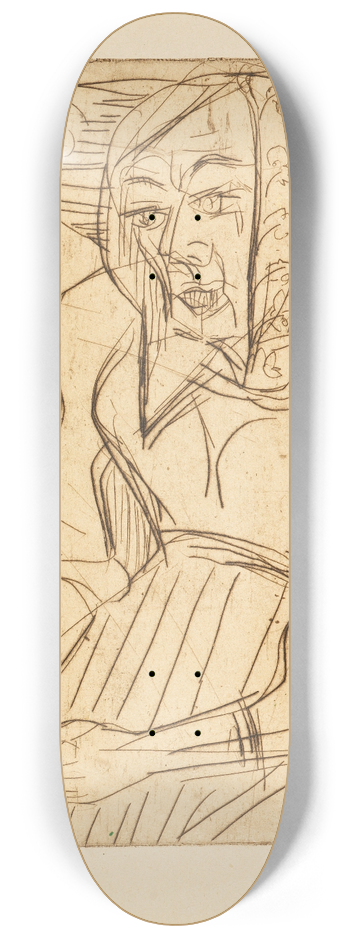 Ernst Ludwig Kirchner - Sitzende Buerin 8.25 inch art skate deck