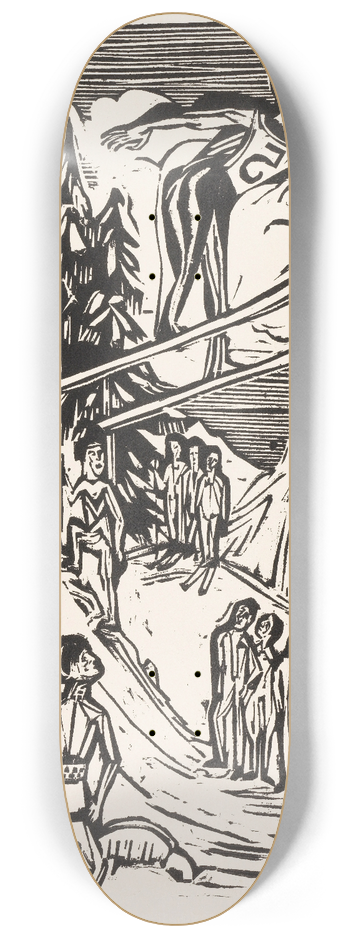 Ernst Ludwig Kirchner - Skisprung 8.25 inch art skate deck