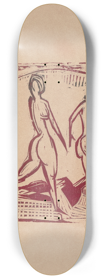 Ernst Ludwig Kirchner - Two Girls Bathing 8.25 inch art skate deck